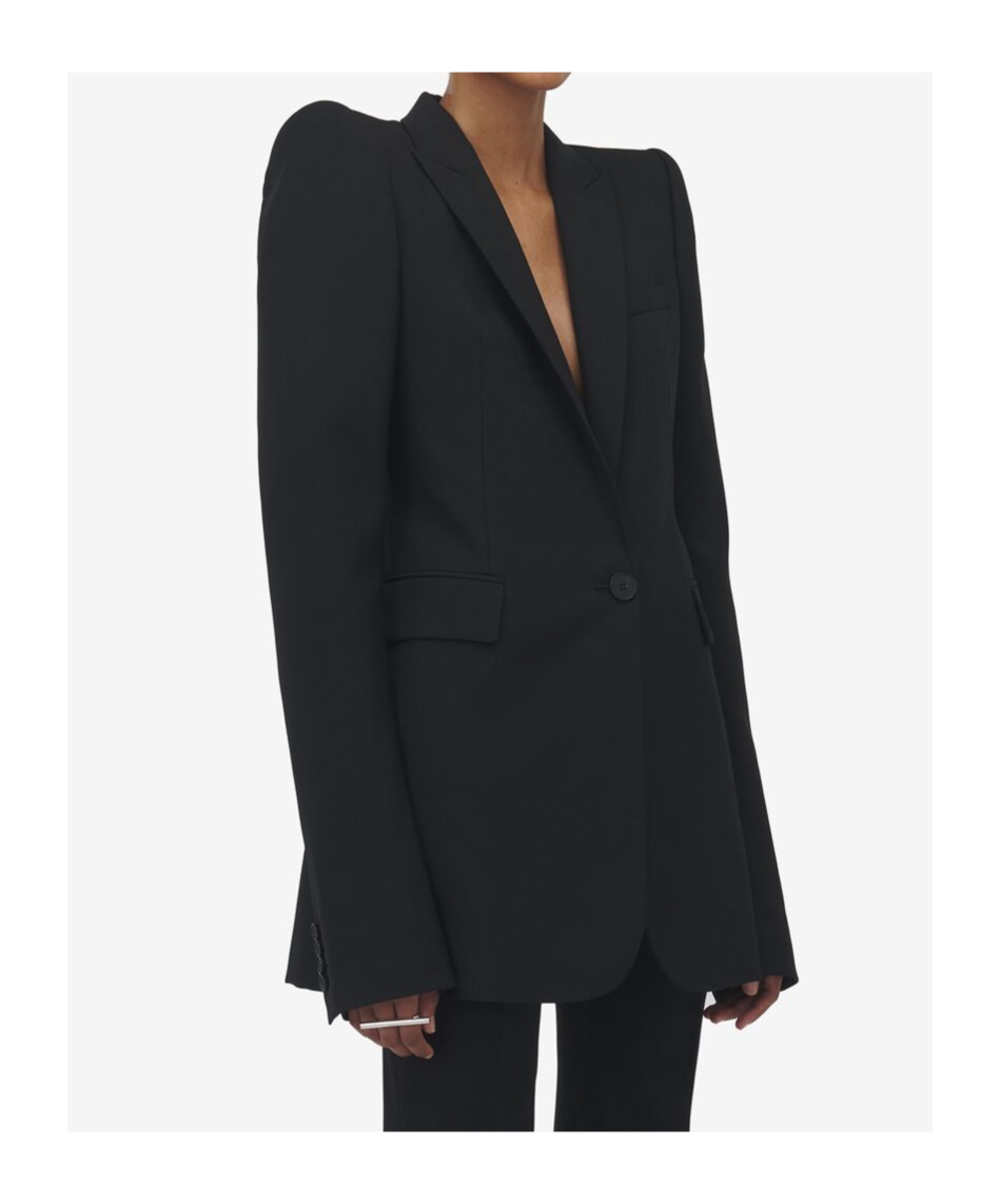 Alexander Mcqueen Fitted Jacket With Bustier Details In Black