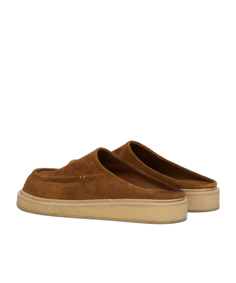 Marni Brown Suede Sabot Slip-on Loafers In Brown