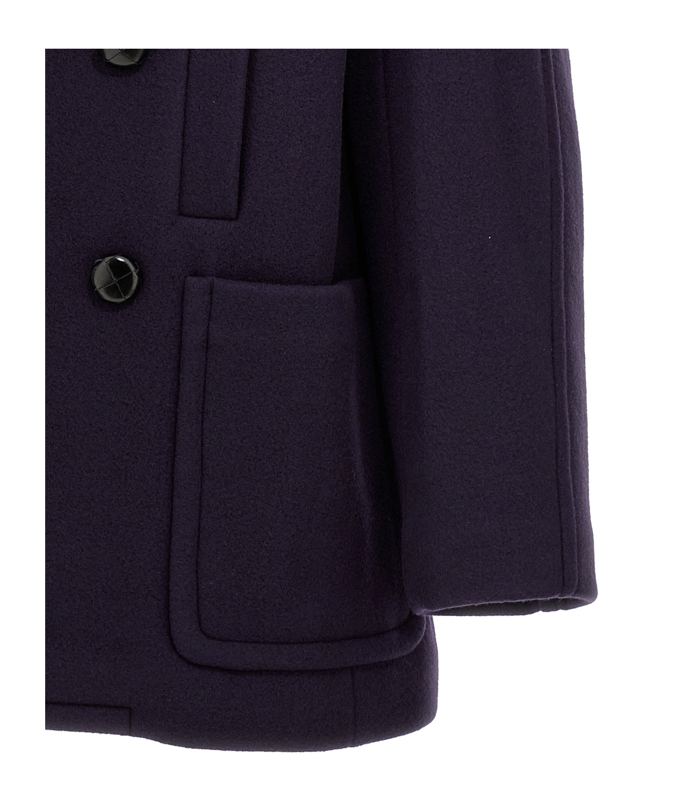 Lanvin Double-breasted Coat In Black