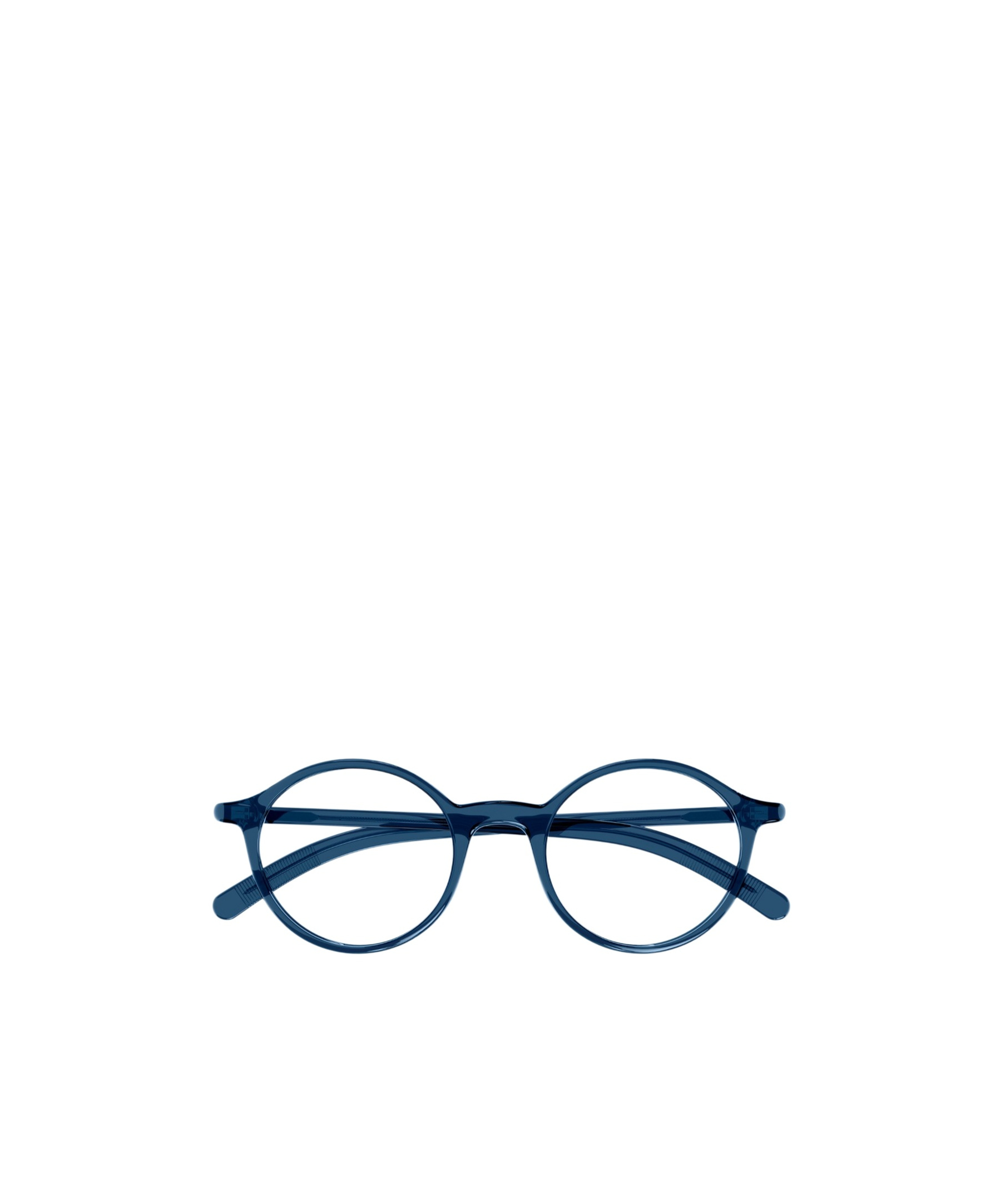 Montblanc Mb0350o Linea Snowcap 004 Blue Transparent Glasses In Blue