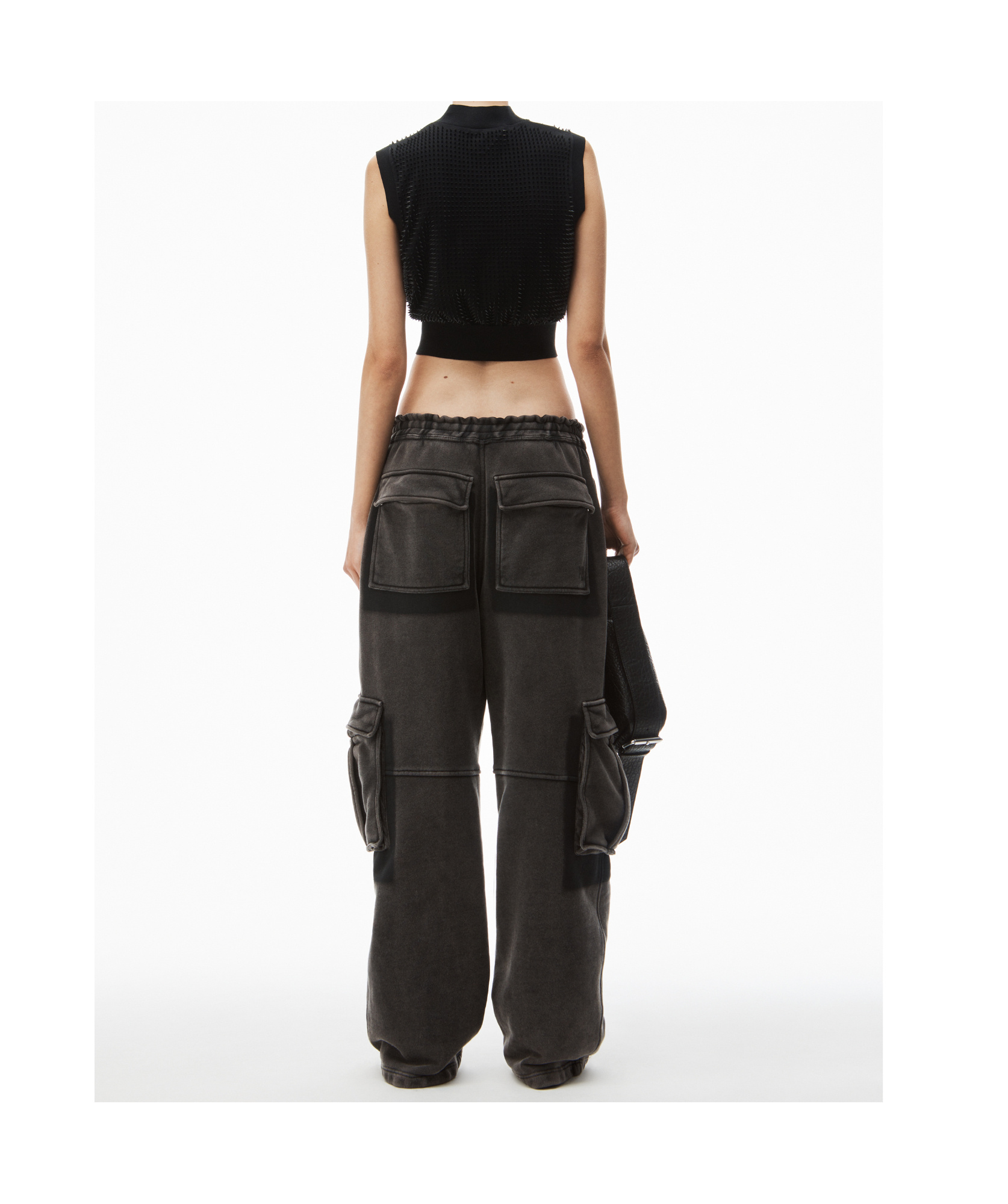 Alexander Wang Elastic Waist Overalls In Black
