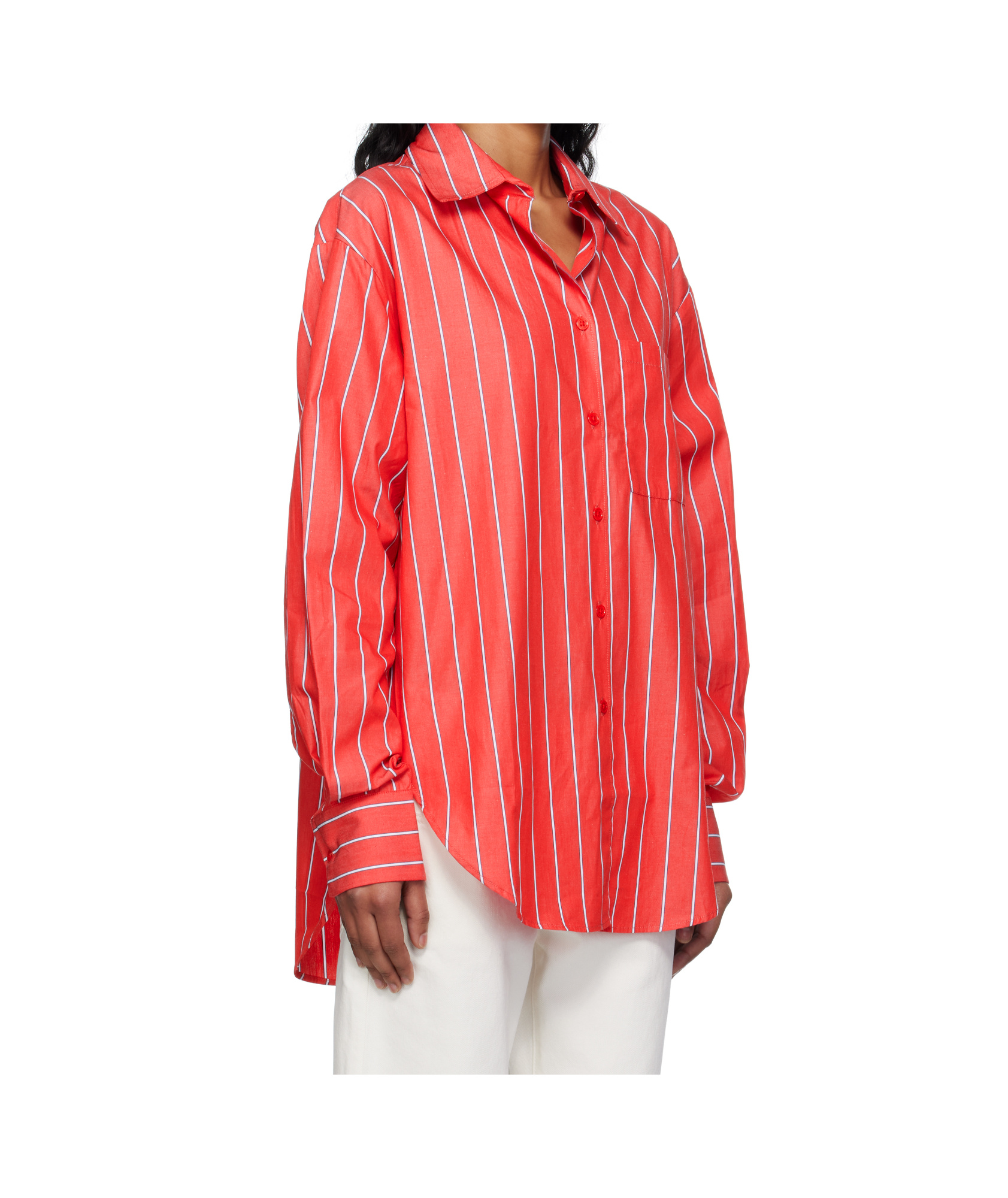 The Frankie Shop Lui Striped Cotton Poplin Shirt In Multi
