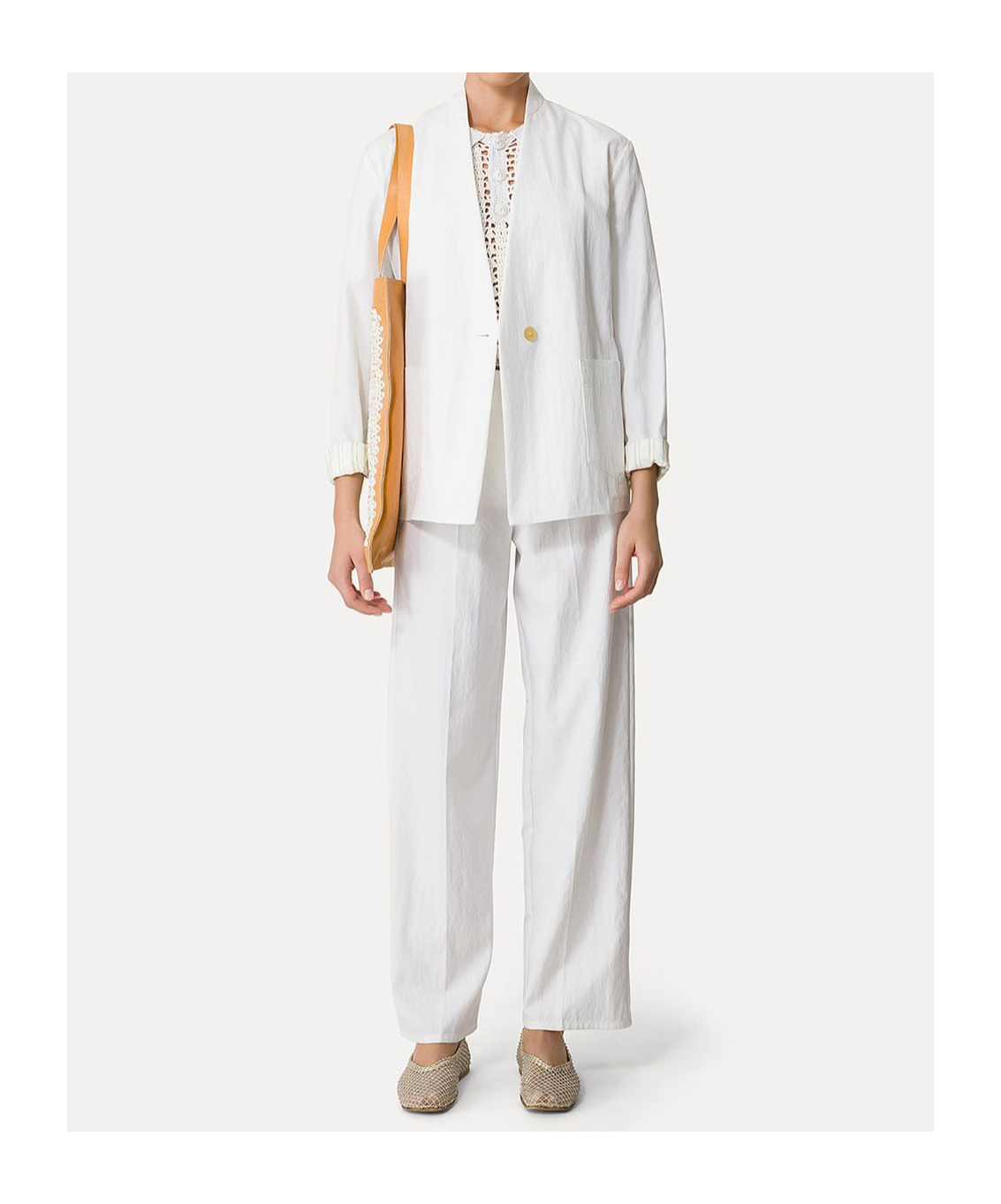 Forte Forte Viscose Cotton Twill Double Breasted Jacket In White