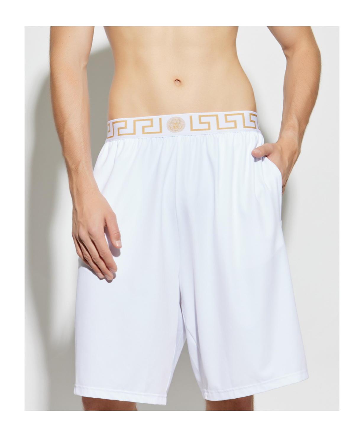 Versace Pattern Elastic Waist Swimming Trunks