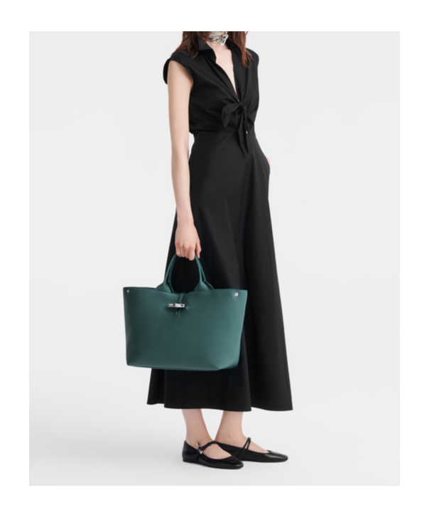 Longchamp Handbag L Le Roseau In Green