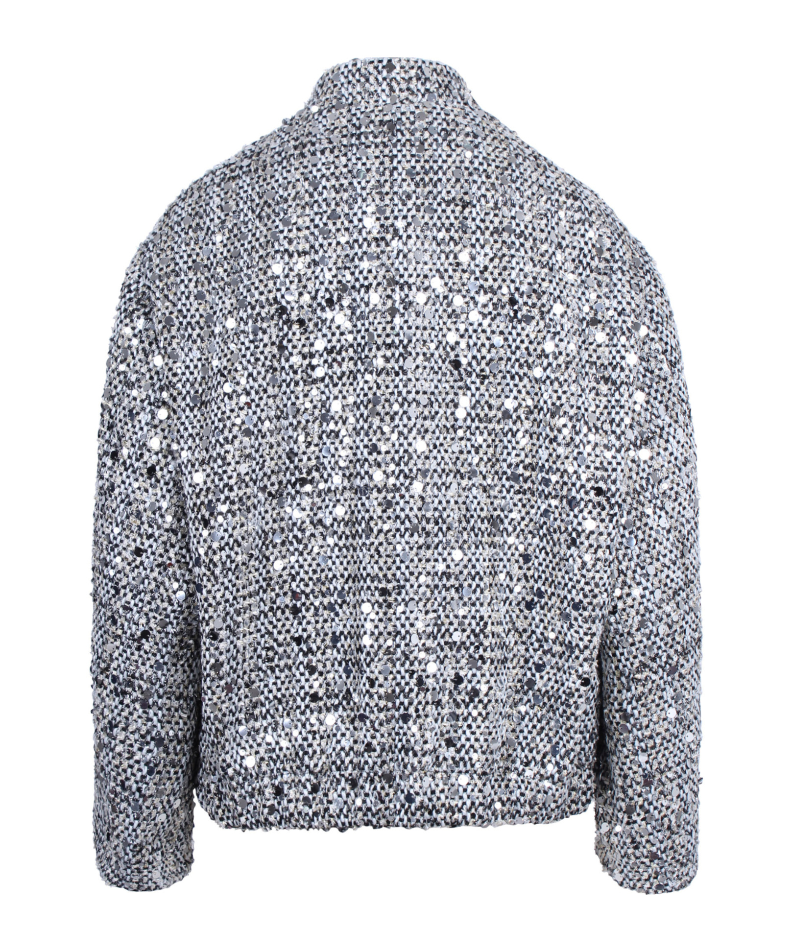 Ermanno Firenze Sequined Long-sleeved Casual Jacket In Gray