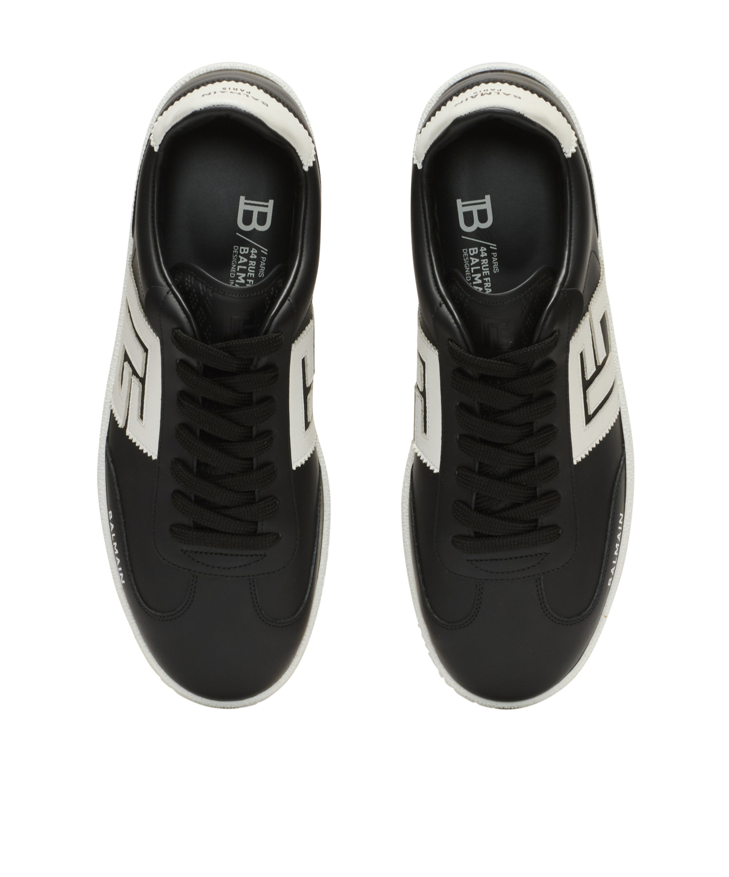 Balmain Swan Sneakers Smooth Leather Rubber Sole In Multi