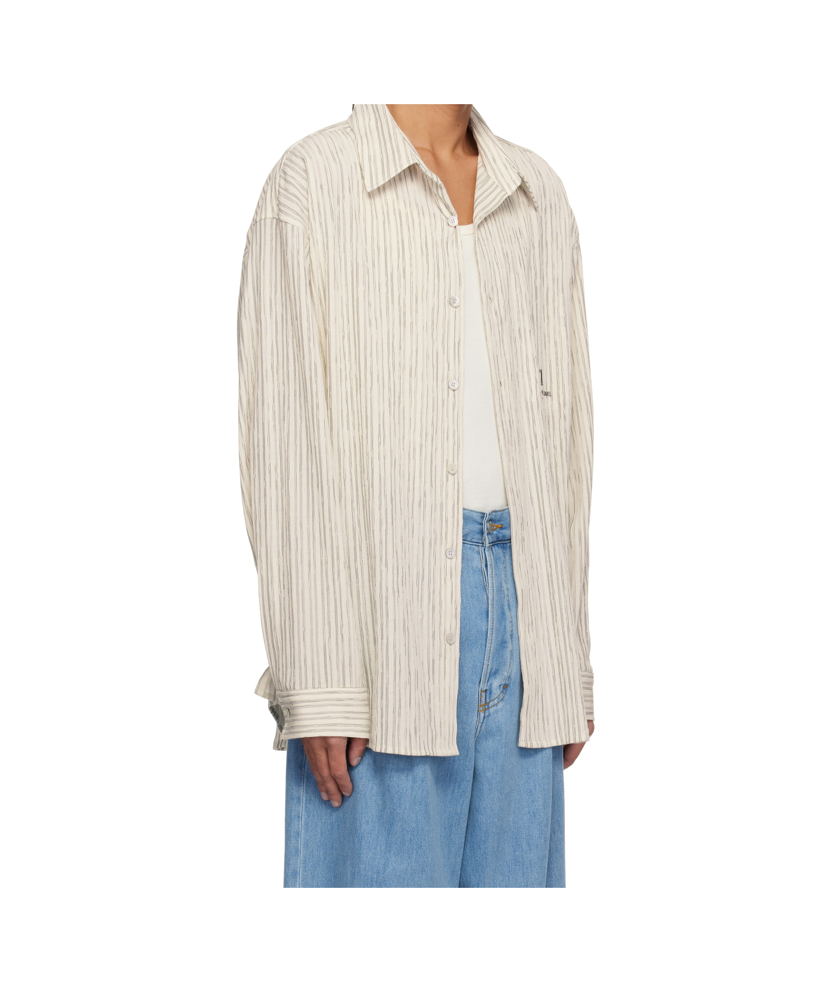 Wooyoungmi Off-white Striped Shirt In Nude