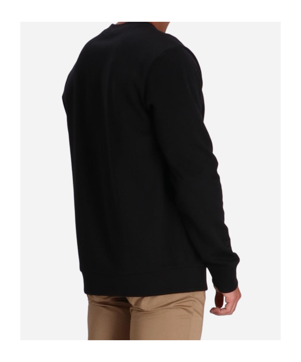 Hugo Boss Cotton-terry Regular-fit Sweatshirt With Double Monogram In Black