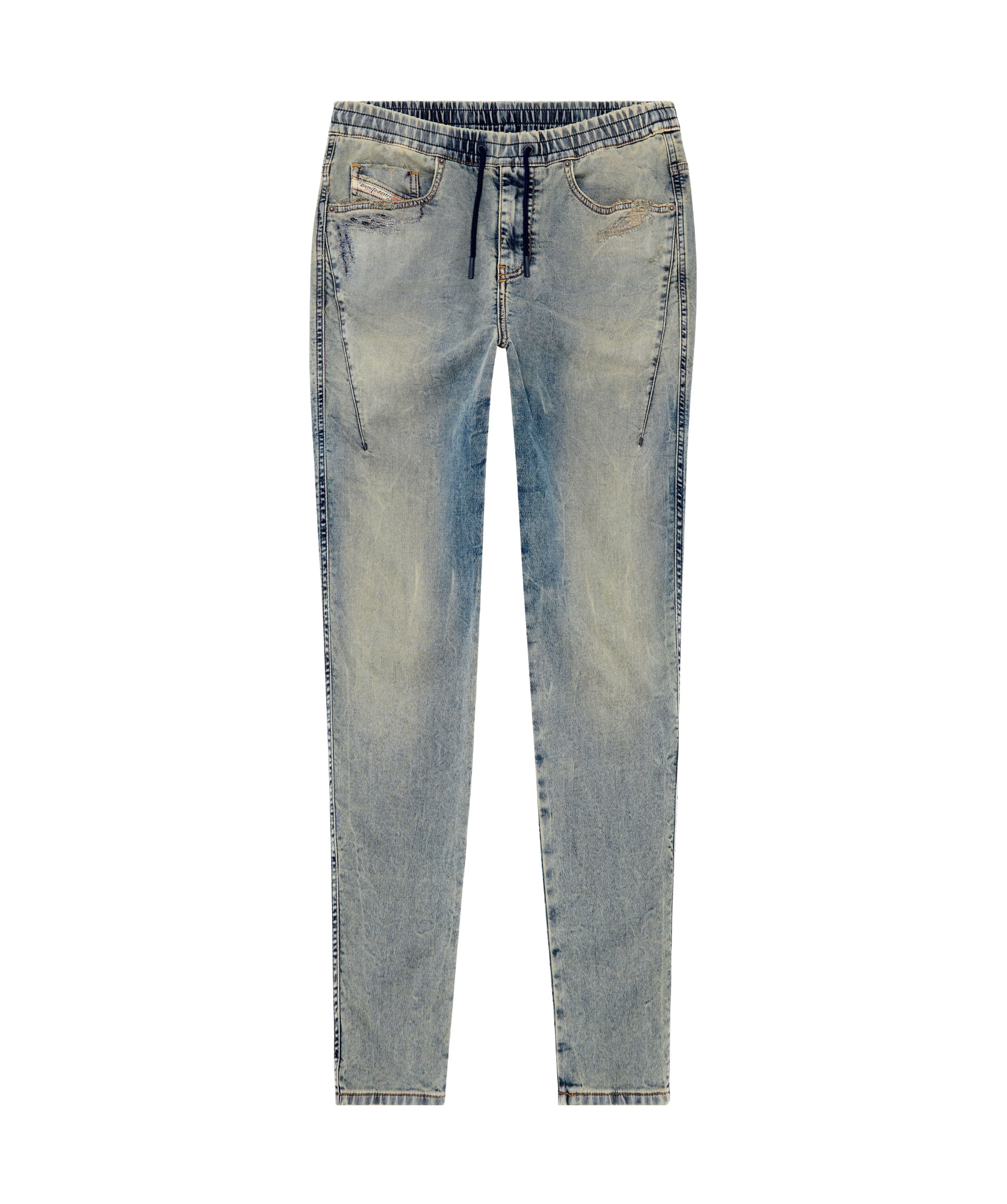 Diesel Bleached Tapered Jeans In Gray