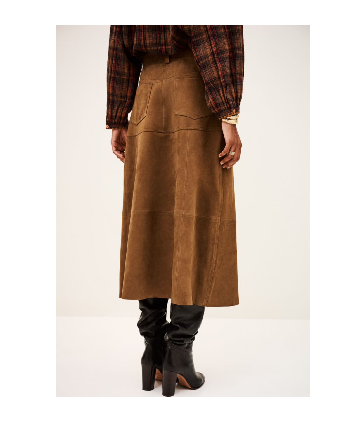 Bash High-waisted Skirt In Brown