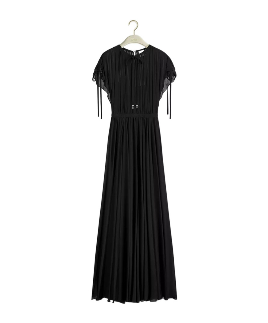 Dior Iviera Long Flared Dress In Black