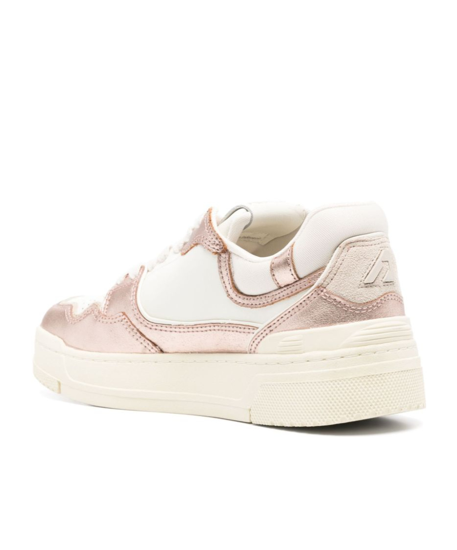 Autry Platinum Leather And Suede Low Top Sneakers In White