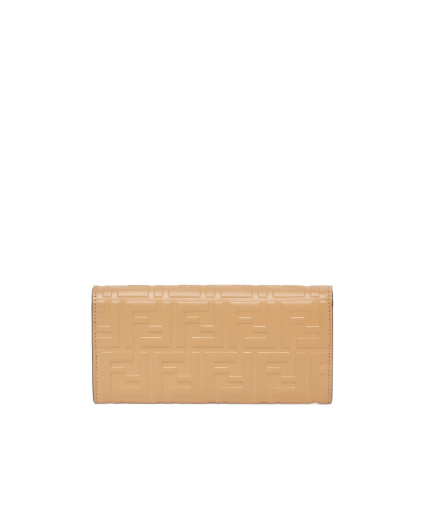 Fendi Ff Diamonds Chain Continental Wallet In Nude