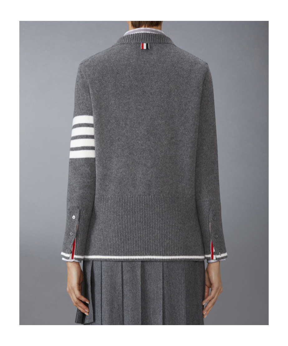 Thom Browne Geese Intarsia Boxy Virgin Wool Crewneck Sweater