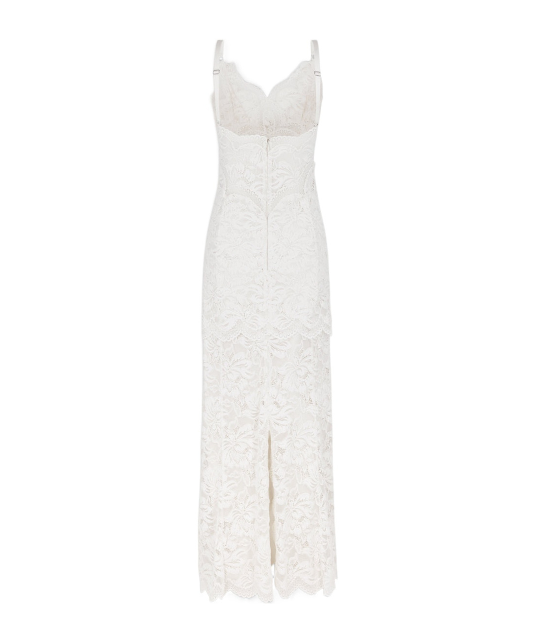 Rabanne Ivory White Long Dress With Lace-effect In White