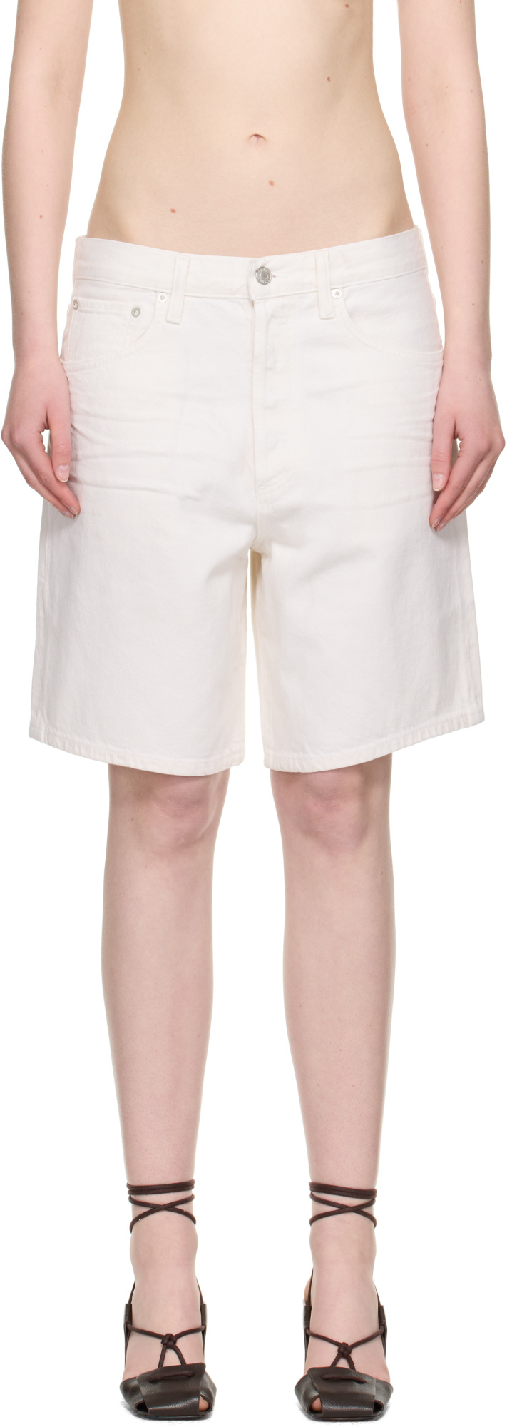 Agolde Denim Shorts With Belt Loops