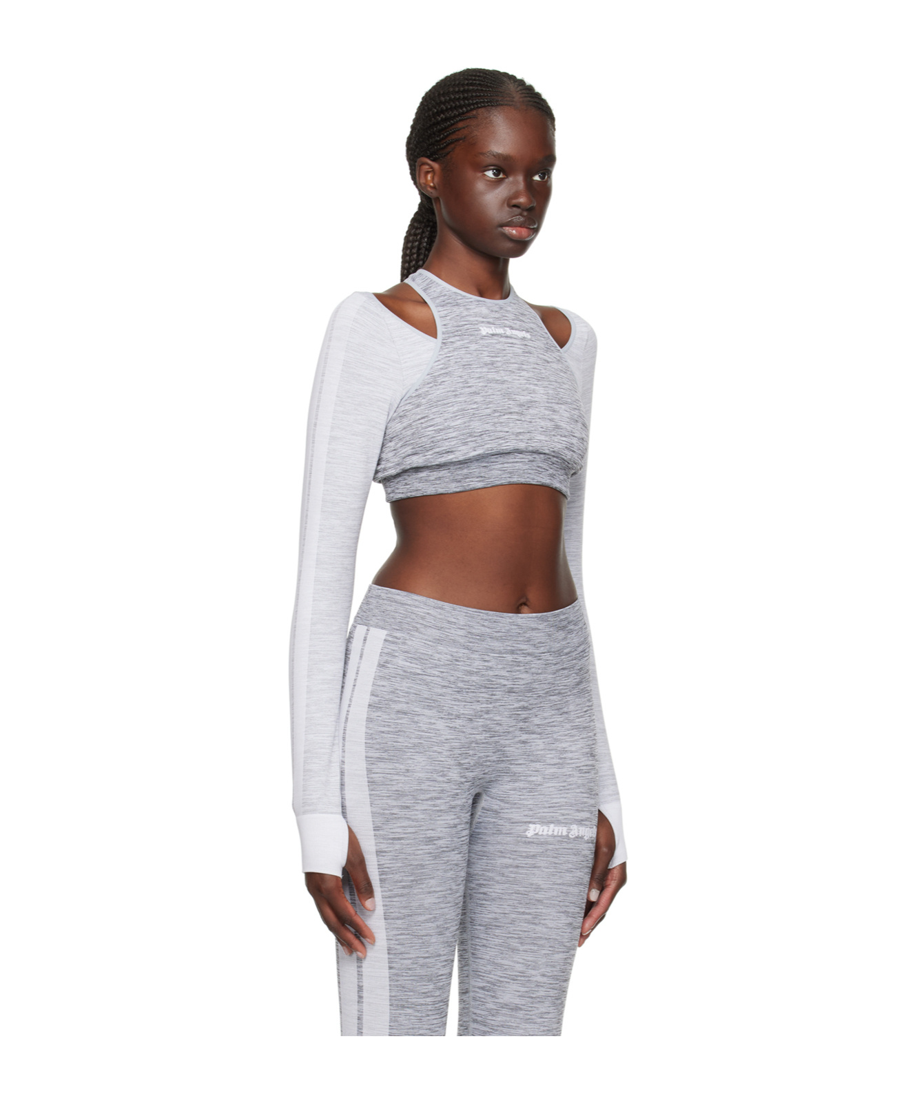 Palm Angels Layered Structure Design T-shirt In Gray