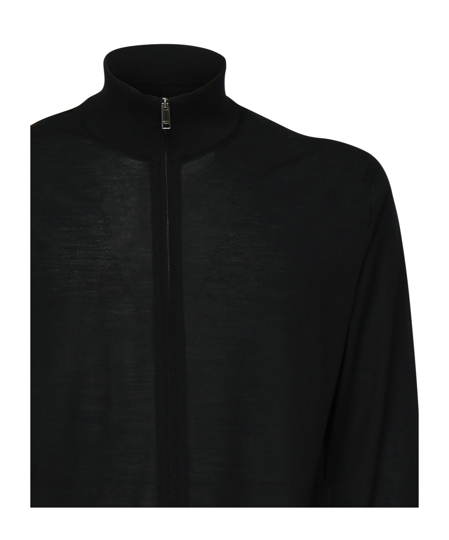 Zegna Long-sleeved Zip-up Cardigan In Black