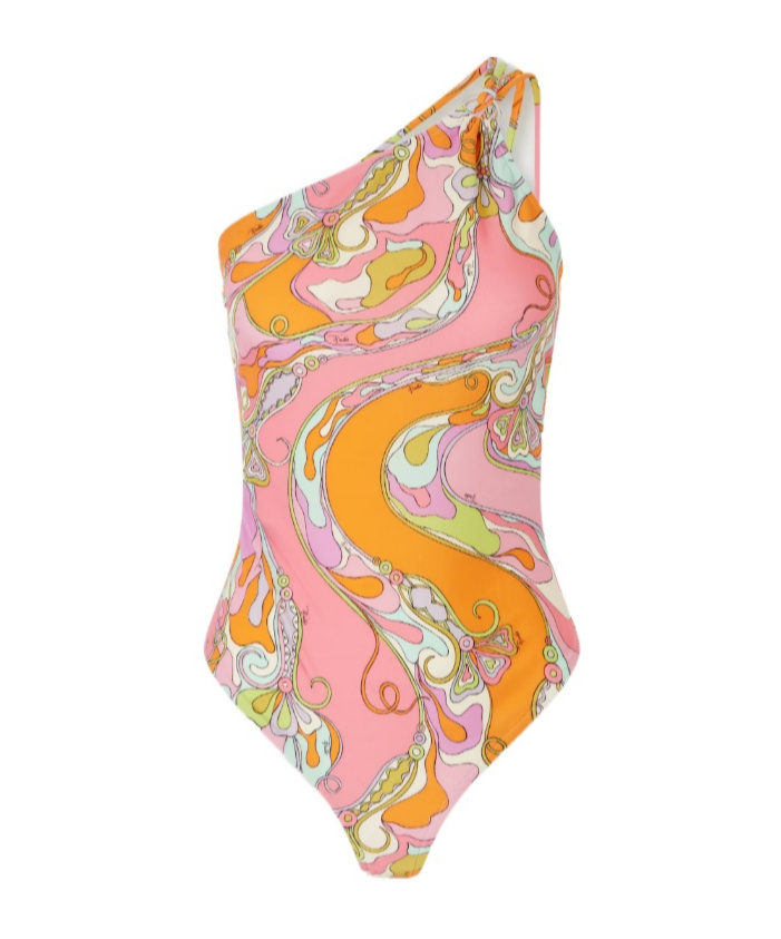 Pucci Embellished Printed Swimsuit In Pink