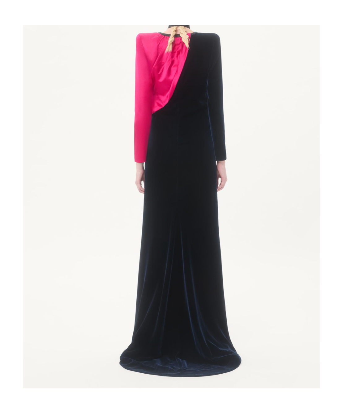 Valentino Long Dress In Sablé Velvet In Black