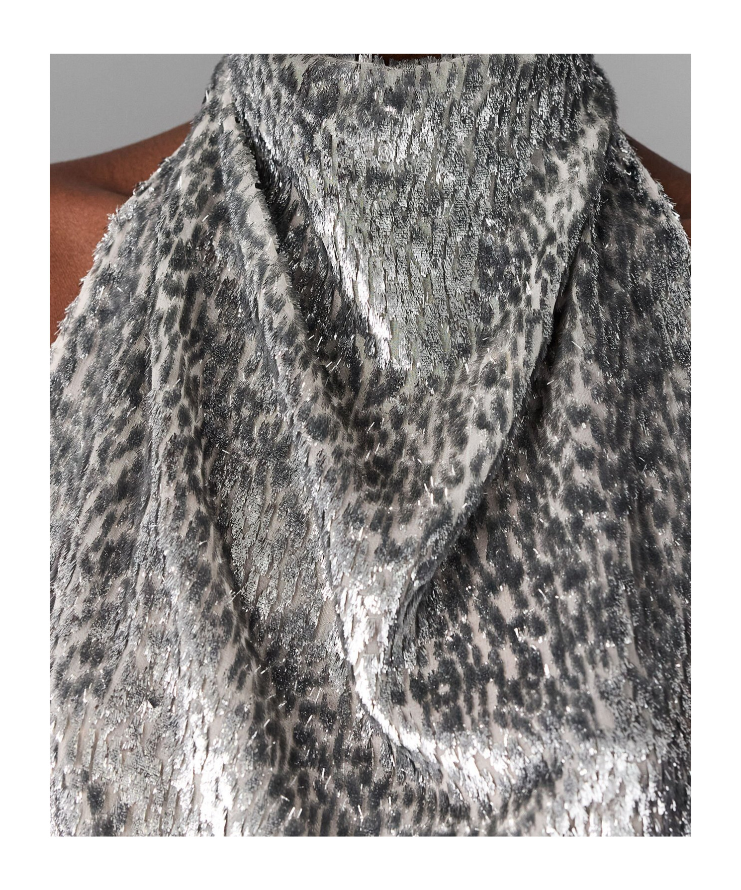 Stella Mccartney Metallic Velvet Halterneck Top And Hood In Brown