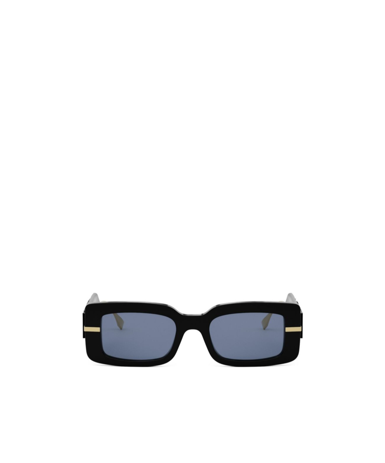 Fendi Logo Acetate Rectangle Sunglasses In Black | ModeSens