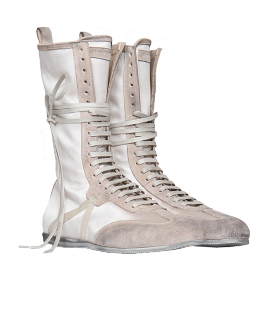 Ann Demeulemeester Round-head Short Boots In White