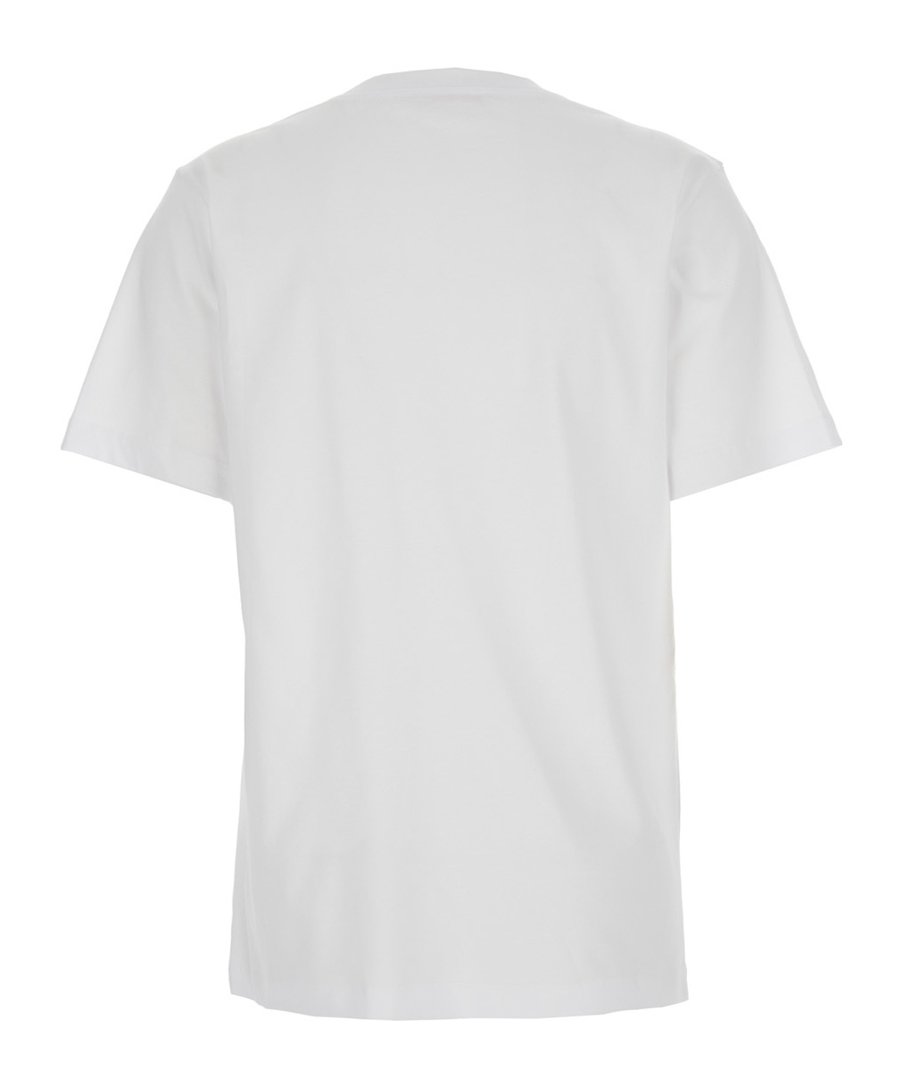 Marni White Crewneck T-shirt With Logo Patch On The Front In Cotton Woman