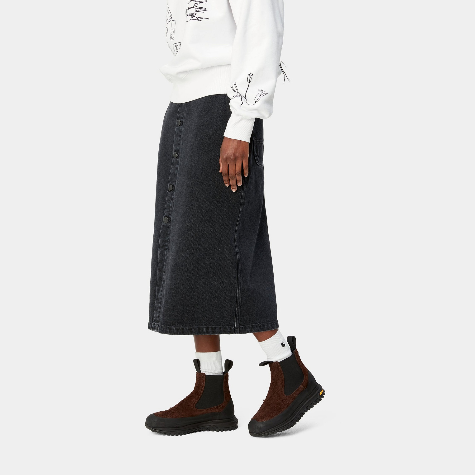 Carhartt Colby Denim Skirt In Black