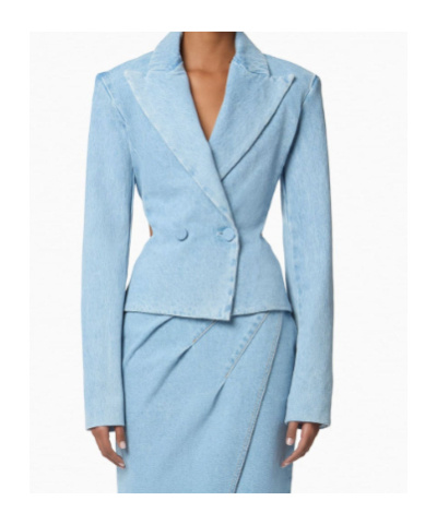 Nina Ricci Cut Out-detail Denim Blazer In Multi