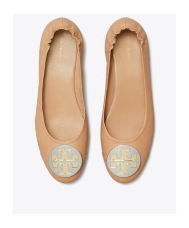 Tory Burch Ballerinas Double T Aus Veloursleder In Nude