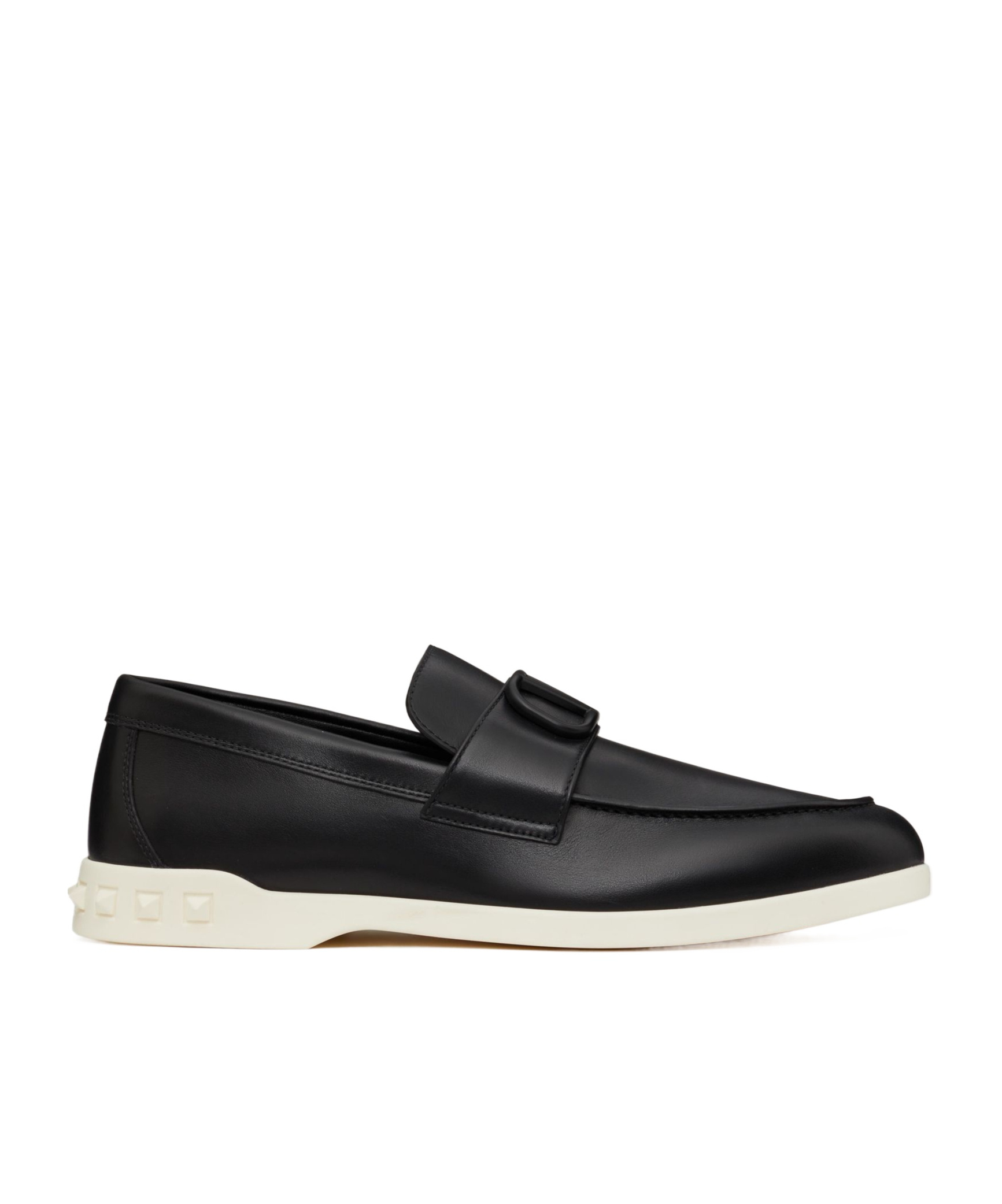 Valentino Garavani Vlogo Signature Slip-on Shoes With Rockstud Details In Black