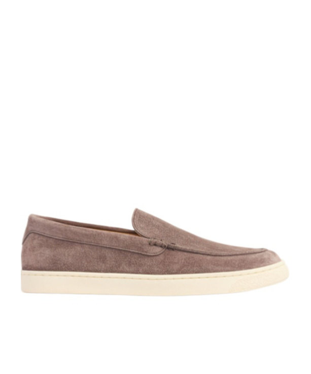 Brunello Cucinelli Suede Calf Leather Slip-on In Grey
