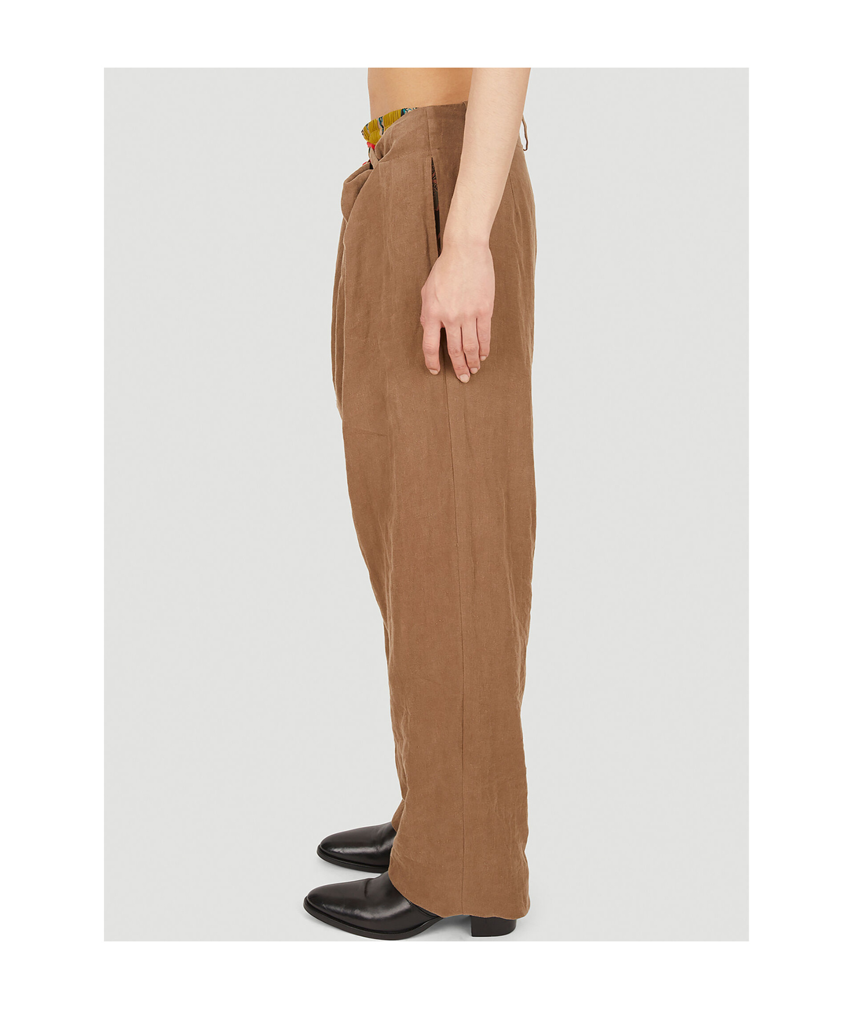 Vivienne Westwood Wreck Straight-leg Drawstring Pants In Brown