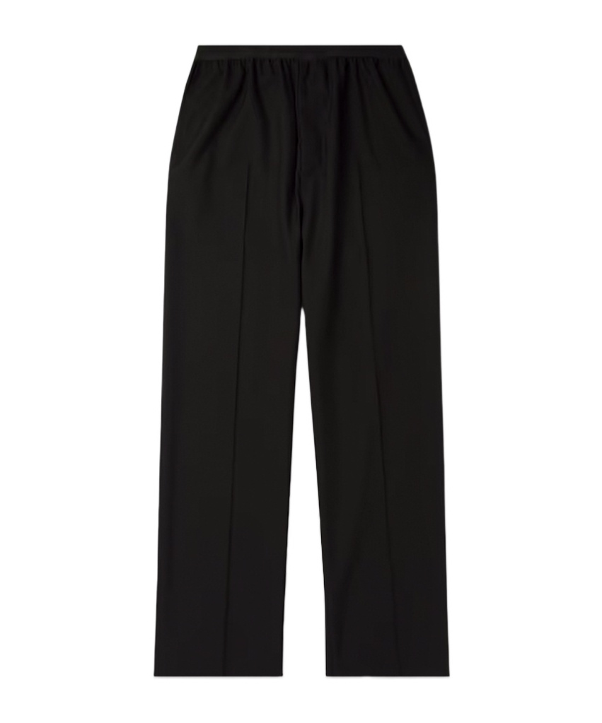 Balenciaga Elastic Waist Wide-leg Pants In Black
