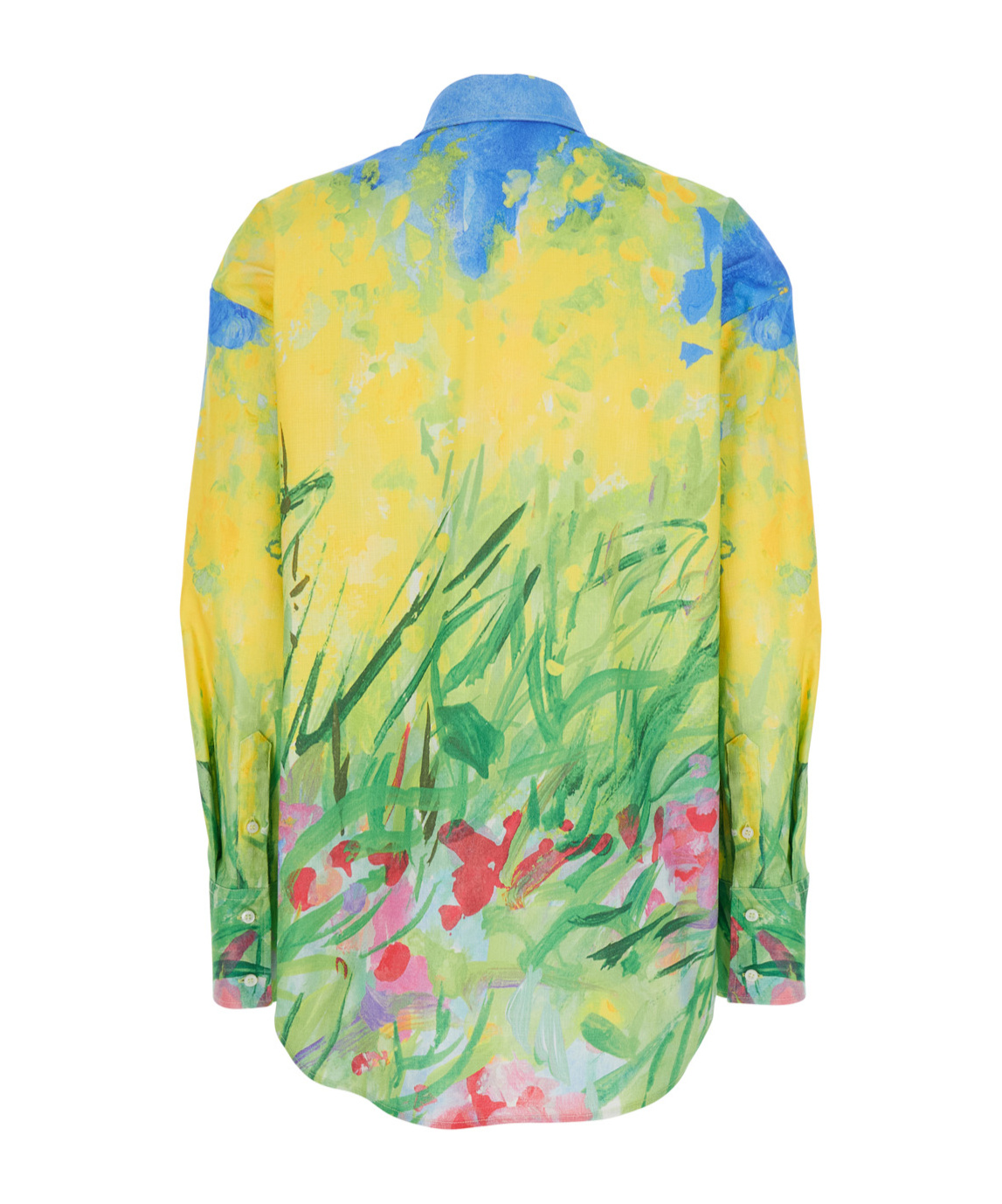 Msgm Multicolor Shirt With All-over Printed Floral Motif In Fabric Woman In Multi