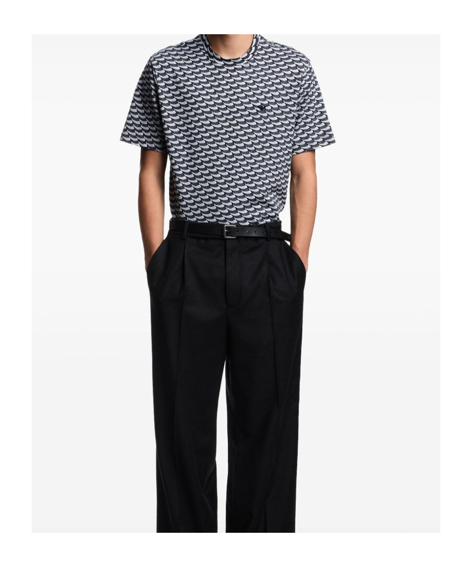 Emporio Armani Asv Icon Jacquard Jersey Jumper With Op-art Motif In Multi