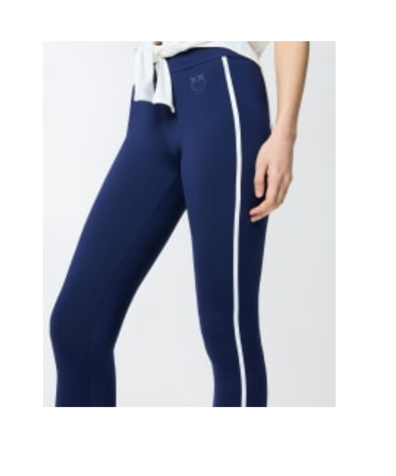 Pinko Side-stripe Leggings In Blue