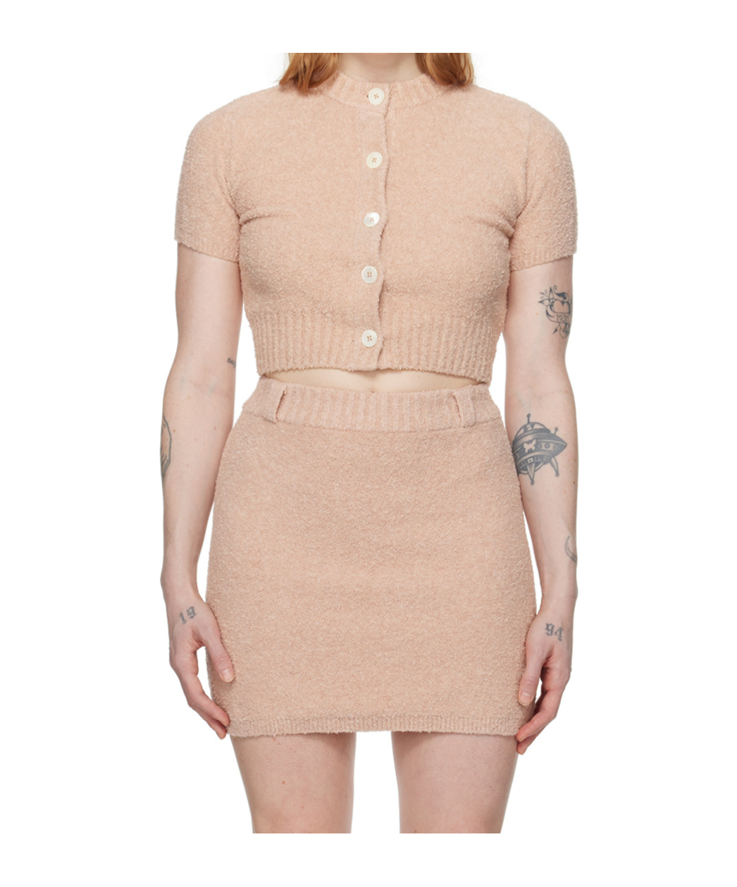AMBUSH BUTTON SHORT KNITTED CARDIGAN