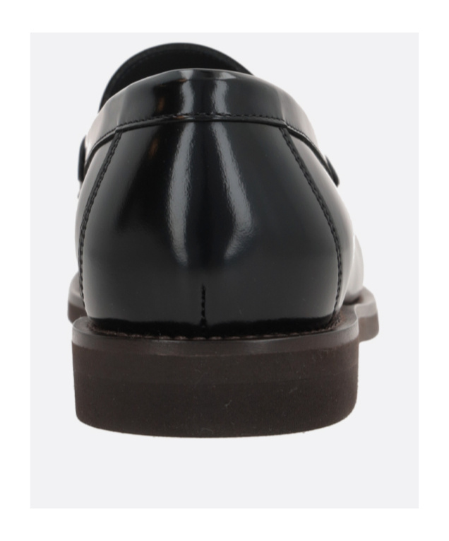Brunello Cucinelli Minimal Shiny Tassel Calfskin Lo In Black