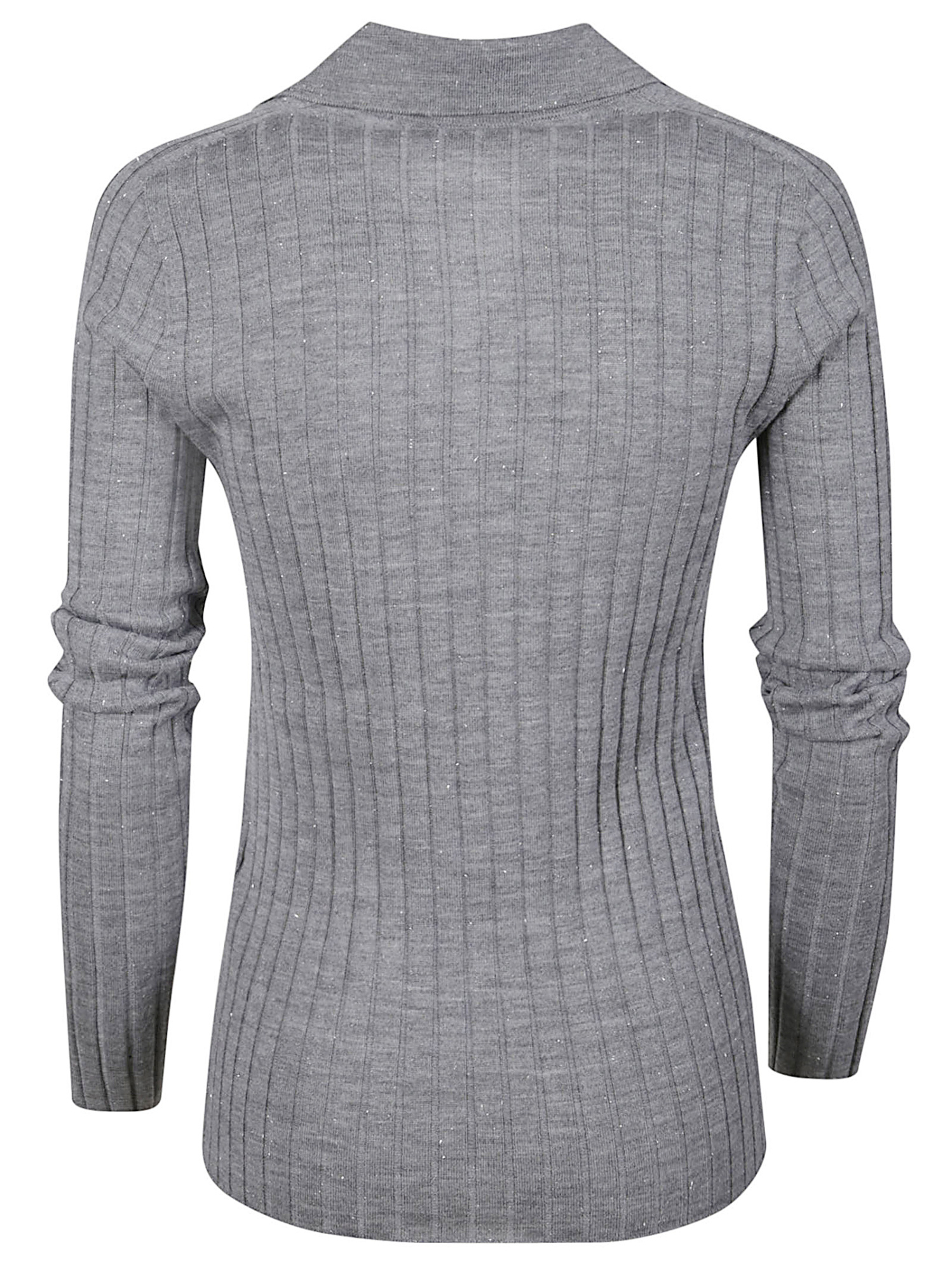 Peserico Long-sleeved Polo Shirt In Animal Print