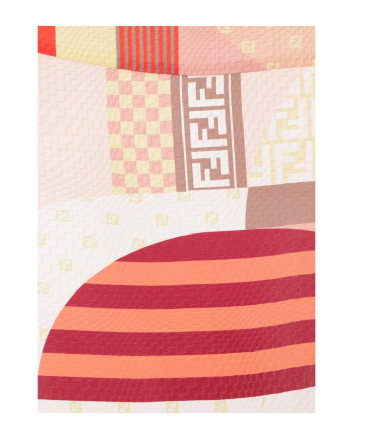 Fendi Abstract-print Mini Dress In Neutral