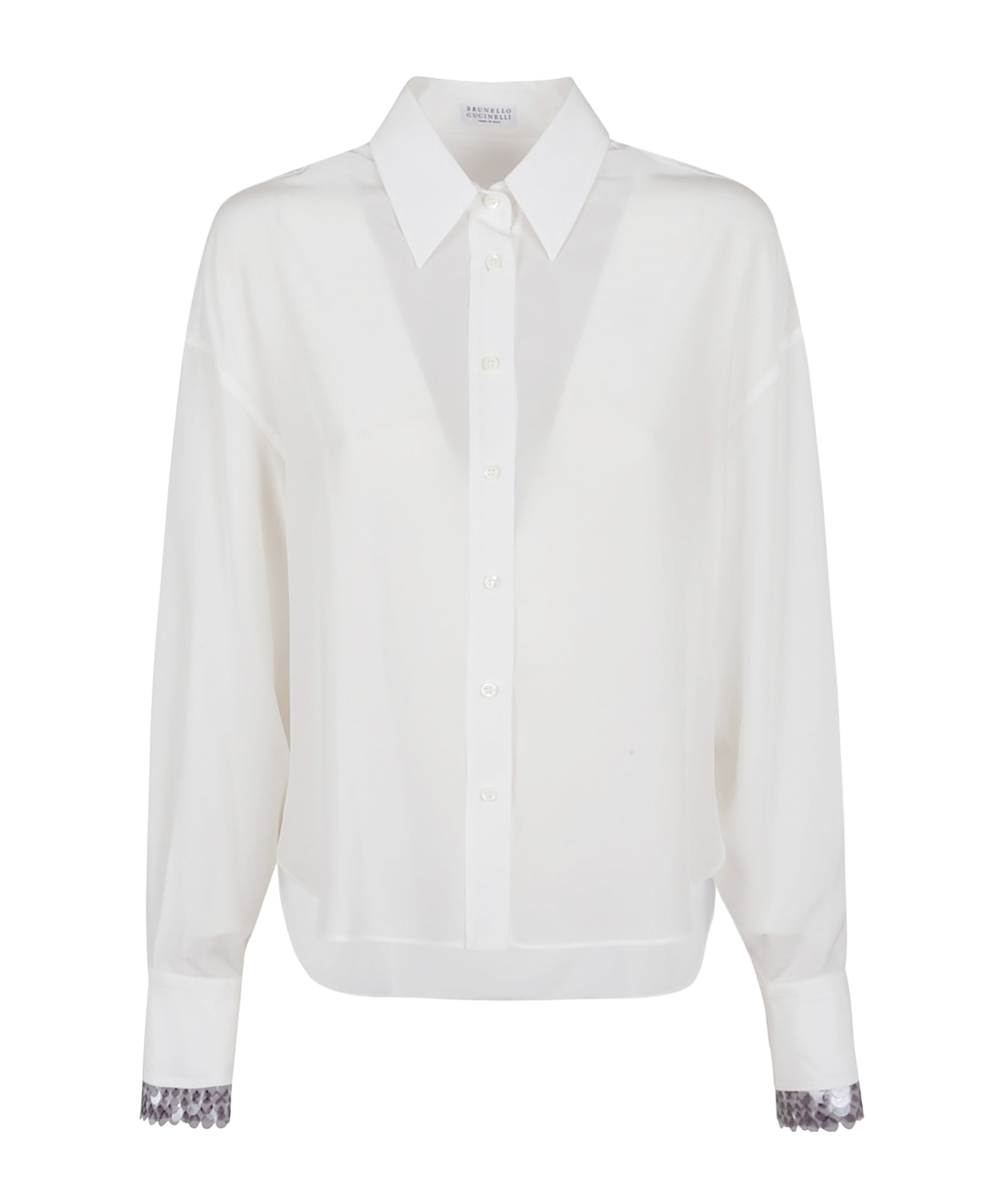 Brunello Cucinelli Long Sleeve Shirt In White