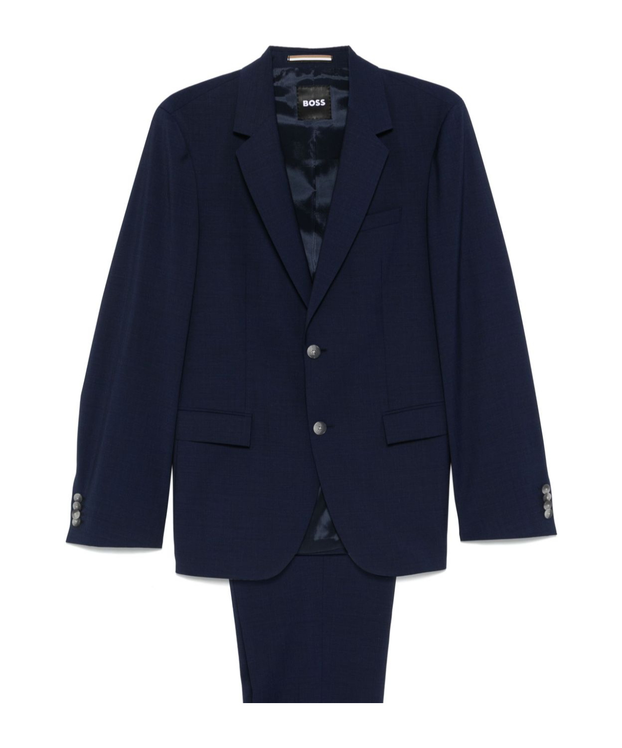 Hugo Boss Boss Blue Single-breasted Virgin Wool Houston Suit In Black