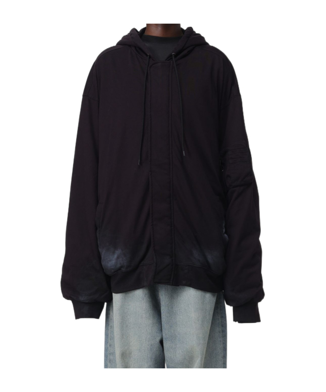 Balenciaga Front Pocket Oversize Cotton Sweatshirt In Black