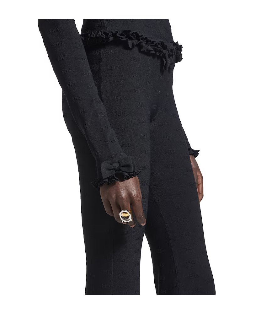 Balenciaga Women's Frame Oval Ring In Shiny Silver/shiny Gold In Metallic