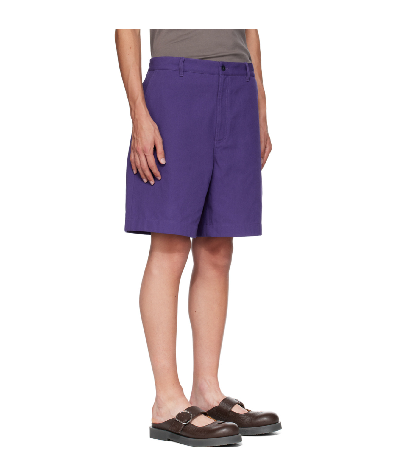 Acne Studios Belt Ring Shorts In Blue