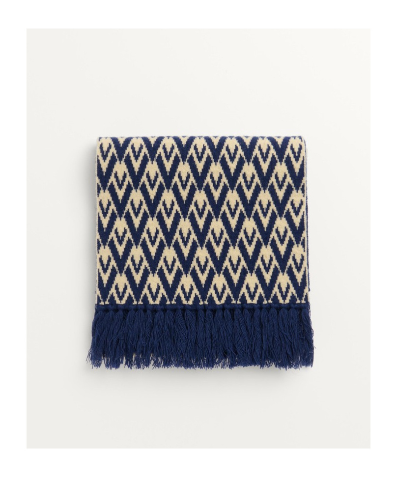 VALENTINO VALENTINO TOUTE LA V FRINGED EDGE SCARF