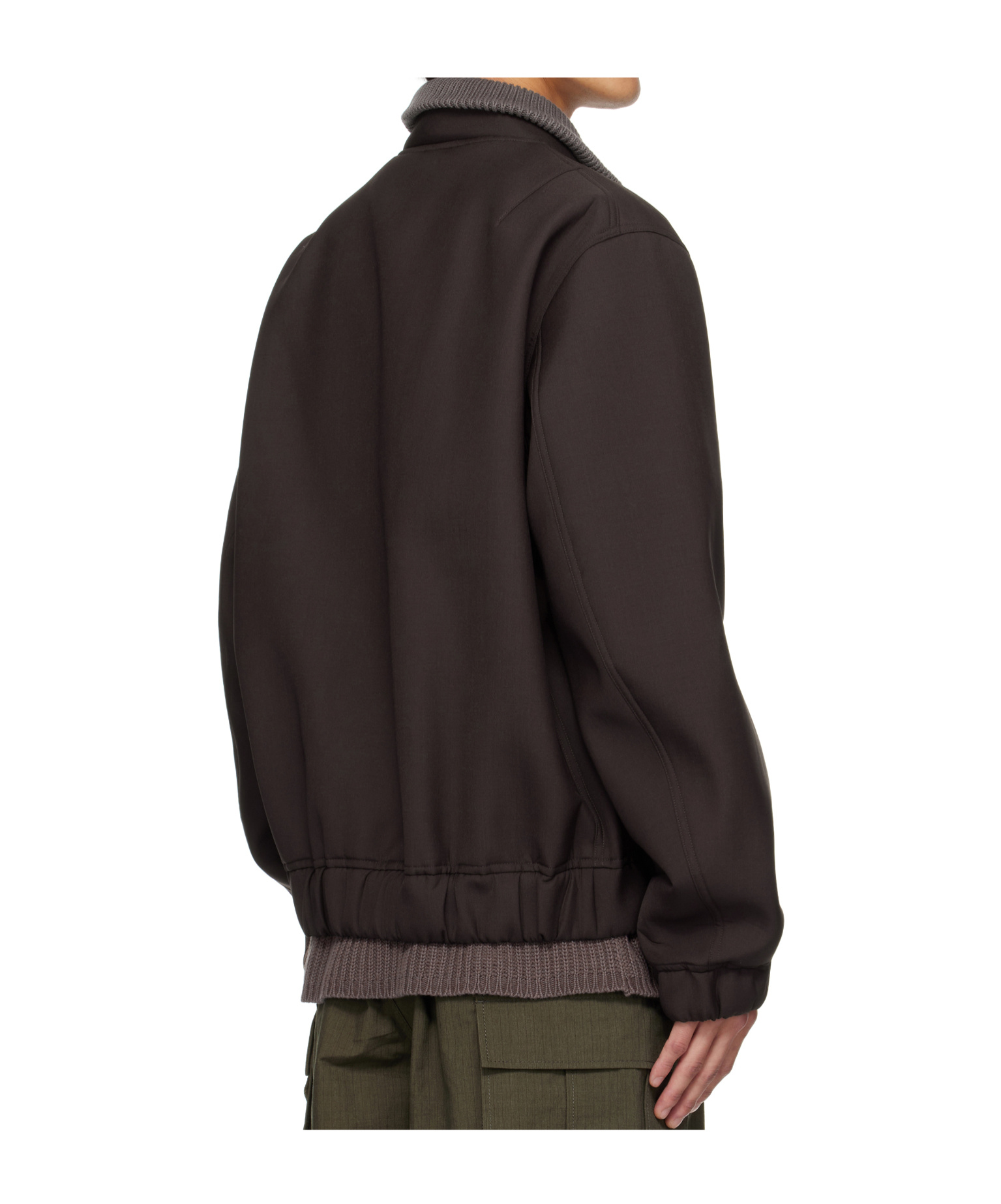 Sacai Brown Suiting Blouson Bomber Jacket In Brown